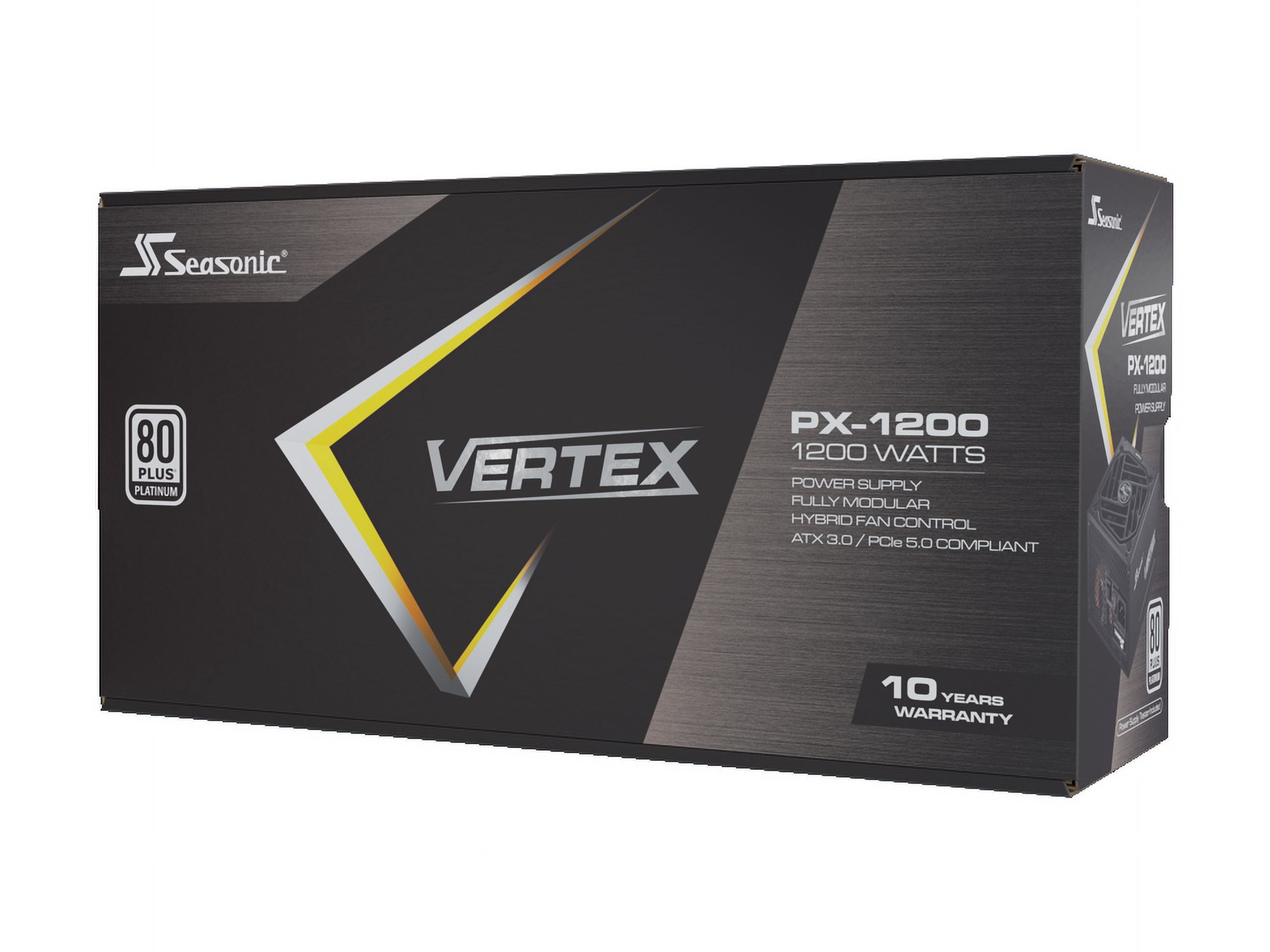 Seasonic VERTEX PX-1200, 1200W 80+ Platinum, ATX 3.0&PCIe 5.0 Ready, Full-Modular, ATX Form Factor, Low Noise, Premium Japanese Capacitor, 12 Year Warranty, Nvidia RTX 30/40 Super, AMD GPU Compatible