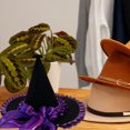 thumbnail image 7 of Hsqqdc Women Ruffled Pointer Hat Velvet Ribbon Bow Fantasy Theme Event Masquerade Cap, 7 of 7