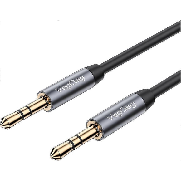 Aux Cable, Stereo Audio Cable, 3.5 mm jack plug to 3.5 mm jack plug, 1.2 m Pack of 2.