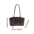thumbnail image 2 of Yucurem Vintage Shoulder Bags for Women, Trendy Leather Hobo Handbag with Pendant for Work Travel (Coffee), 2 of 8