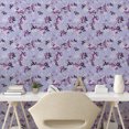 thumbnail image 2 of Ambesonne Floral Design Peel & Stick Wallpaper for Home, Leaves Boho Print, 13"x72", Pale Purple Pastel Purple, 2 of 5