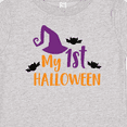 thumbnail image 4 of Inktastic My First Halloween, Witch Hat, Bats - Purple Black Boys or Girls Baby T-Shirt, 4 of 5