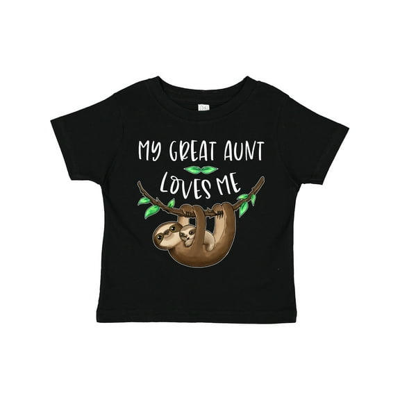 Inktastic My Great Aunt Loves Me Cute Sloth and Baby Boys or Girls Toddler T-Shirt