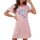 thumbnail image 4 of Camisón corto de talla grande para mujer, camisón de manga corta con estampado de pecho a la moda, camisón para mujer, 4 of 7