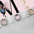 thumbnail image 4 of Homewish Girly Pink Letter M Blackout Curtains Set of 2 (52x84 Each), Romantic Rose Flower Window Curtains, Magical Butterfly Animal Curtains and Drapes, Living Room Curtains Decor, 4 of 6