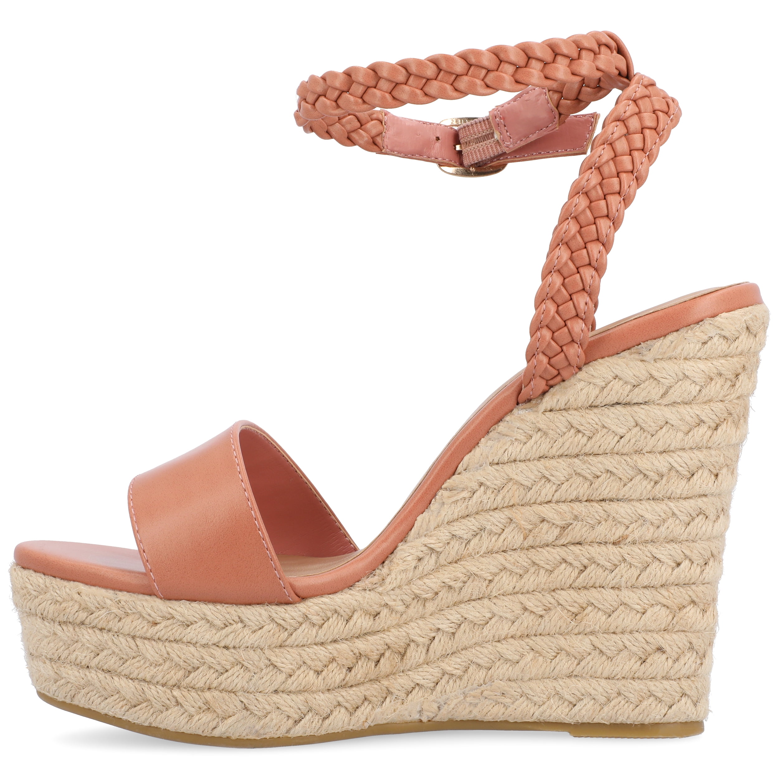 Journee Womens Andiah Buckle Espadrille Wedge Sandals