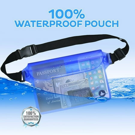 Waterproof Pouch Bag Case with Waist Strap Best Way to Keep Your Phone and Valuables Safe and Dry Perfect for Boating Swimming Snorkeling Kayaking Beach Pool Water (Best Way To Dry A Phone Dropped In Water)