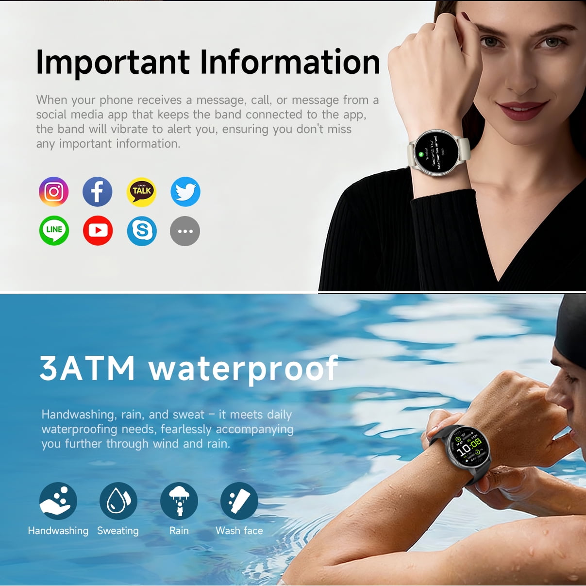 Smart Watch with 1.32" AMOLED Display, Long Battery Life, Outdoor Design, Water Resistant