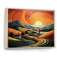 thumbnail image 3 of Designart "Minimalistic Indiana Farm Countryside Views I" Oversized Architecture Framed Wall Art - Farmhouse Orange Barns Entryway Framed Wall Art, 3 of 7