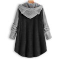 thumbnail image 5 of Women's Plus Size Casual Color Block Plush Sweatshirt Hoodie Loose Blouse Warm Coat Size S, 5 of 5