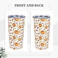thumbnail image 2 of Fall Pumpkins Tumbler with Lid and Straw Autumn 20oz Insulated Stainless Steel Cup Leaves Travel Coffee Mug Water Bottle for Women Gift for Birthday Thanksgiving, 2 of 6