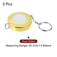 thumbnail image 3 of 2pcs Measuring Tape 1.5M/60-inch Retractable Tailors Tape Measure Pocket Size with Key Chain for Body, Fabric, Sewing and Crafts Measurements, Yellow, 3 of 5