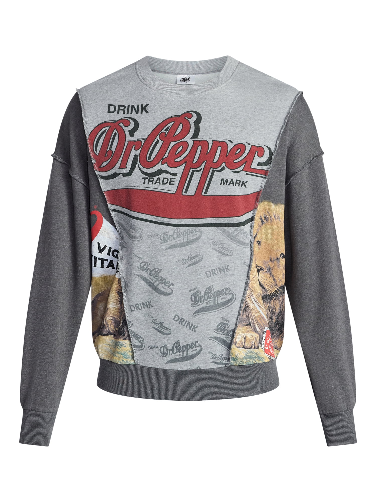 Dr. Pepper Men's & Big Men's Crewneck Sweatshirt, Sizes XS-3XL