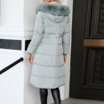 thumbnail image 5 of Vedolay Warm Winter Coats Outerwear Jacket Winter Long Hooded Parka Jacket Light Blue,M, 5 of 5