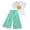 j-90Mint Green15, variant on HAYIMI Girls 2‑Piece Summer Outfit Sets, Sunflower Print Ruffle Short Sleeve Tops With Pleated High Waist Wide Leg Pants Set for Little Girls Leisure Clothes Sets