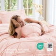 thumbnail image 4 of Sasttie Queen Size Comforter Set, 7-Piece Bed in a Bag, Pintuck Bedding Sets for All Season, Blush Pink, 4 of 8