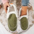 thumbnail image 5 of XIMIN Women's Flat Fluffy Snow Boots Ankle Booties Faux Fur Lining Anti-Slip Slip on Loafer Casual Winter Warm Outdoor Cold Weather Plush Short Booties, 5 of 5