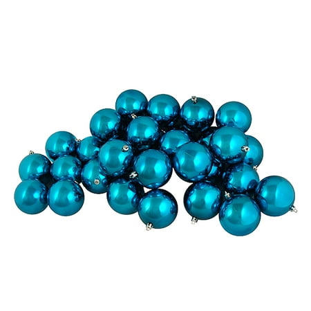 60ct shiny turquoise blue shatterproof christmas ball 60ct shiny turquoise blue shatterproof christmas ball