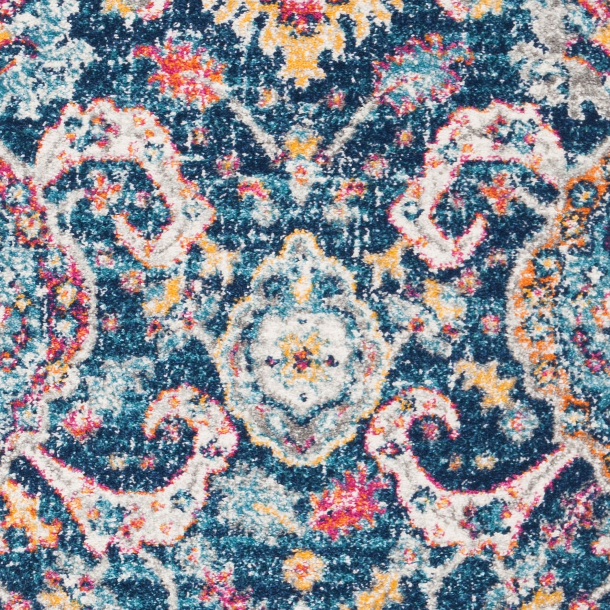 SAFAVIEH Evoke Lagrange Oriental Runner Rug, Navy/Fuchsia, 2'2" x 7'