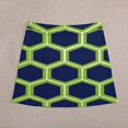 thumbnail image 5 of Green Blue Honeycomb Pattern Design Women's High Waist Skirt Stretchy Casual Mini Skirt, 5 of 8