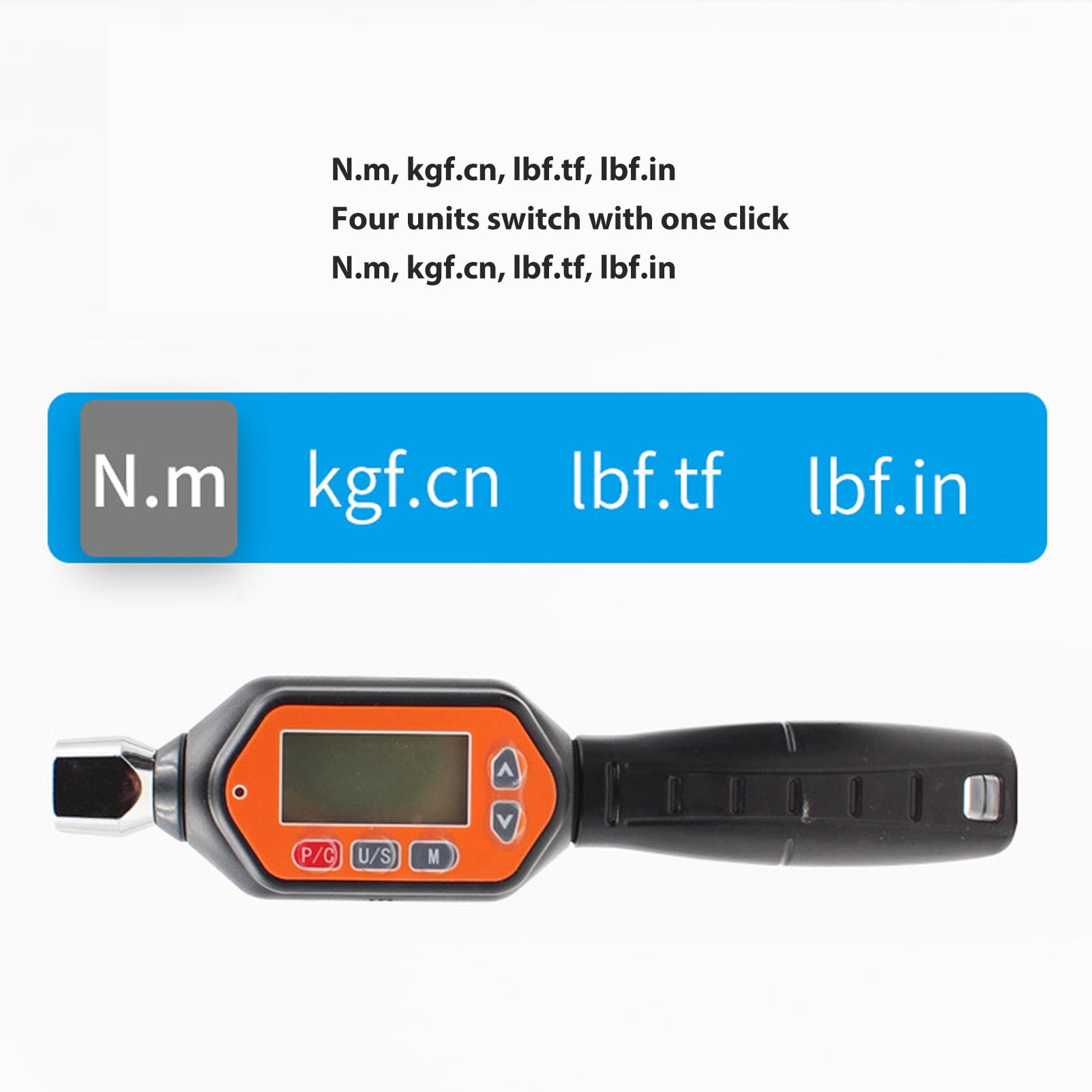 LAZIOEGR 1/4 Inch Digital Torsion Wrench with Buzzer and LED Flash Light, 30N.m High Accuracy Interchangeable Head Torque Spanner Tool