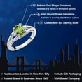 thumbnail image 2 of Gem Stone King 925 Sterling Silver Green Peridot and White Lab Grown Diamond 3 Stone Engagement Ring for Women | 1.50 Cttw | Oval 8X6MM | Round 2MM | Gemstone August Birthstone | Size 8, 2 of 6