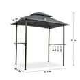 thumbnail image 2 of Tcbosik 8x5ft Grill Gazebo, Outdoor BBQ Gazebo with Shelves, Hooks and Bottle Opener for Patio, Garden, Backyard, Brown, 2 of 6