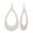 Ivory/Gold-Tone, variant on Women's Smooth Faux Leather Hollow Teardrop Dangle Pierced Earrings, Brown/Gold-Tone