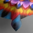 thumbnail image 4 of Colorful Tie Dye Peacock Mandala Pattern Rectangle Tablecloth 60"x102",Waterproof Polyester Rectangle Table Cloth, Wipeable Spillproof Polyester Tablecloth for Dining, Camping, Indoor and Outdoor, 4 of 6