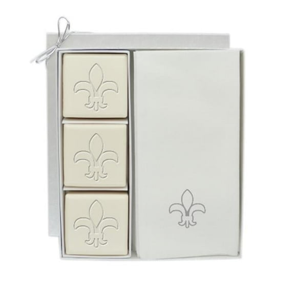 Carved Solutions Eco Luxury Courtesy Gift Set-S-Fleur-De-Lys Soap