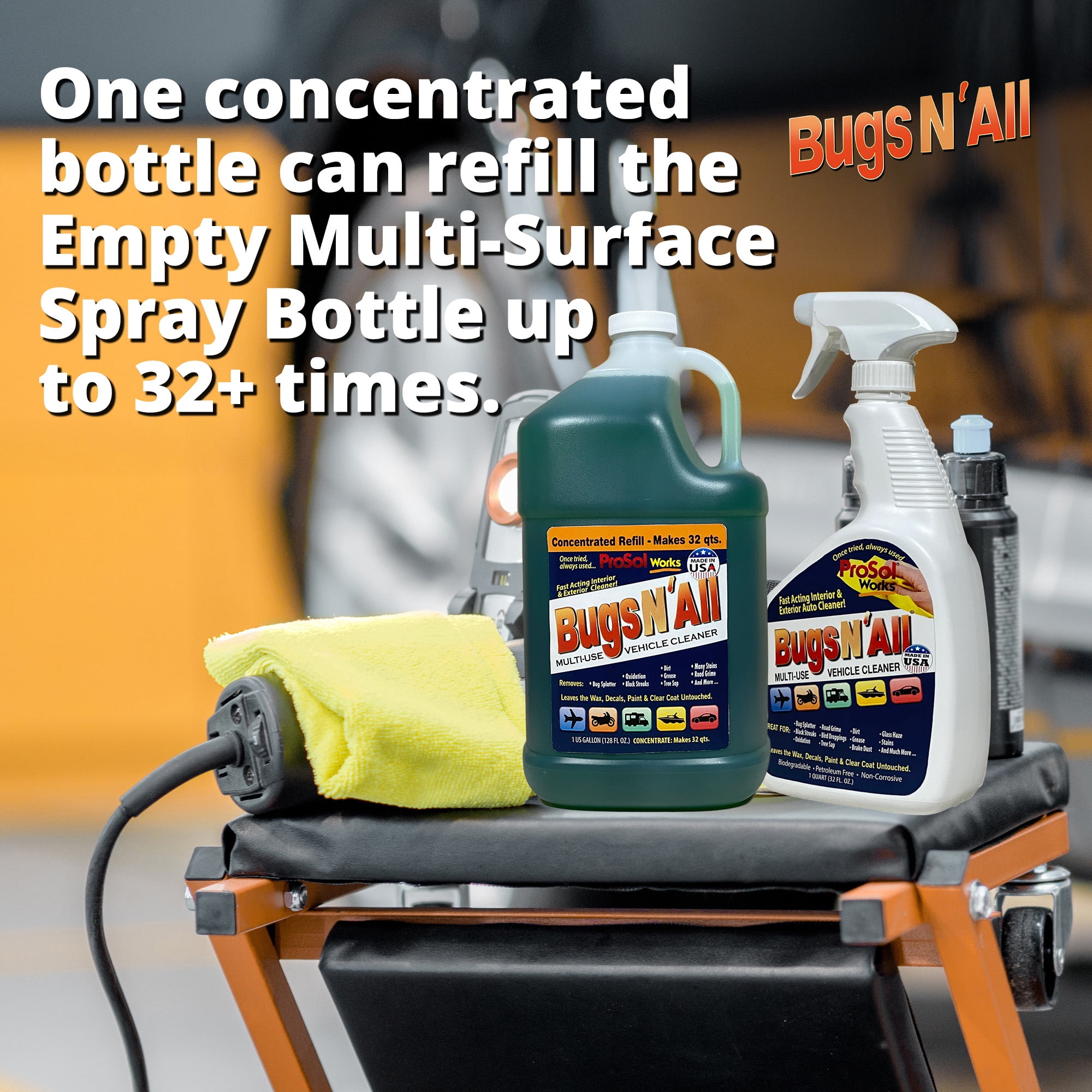 Bugs N All - Bug and Tar Remover - Interior & Exterior Cleaner for Car & Other Vehicles, 1 Gal