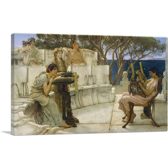 ARTCANVAS Sappho And Alcaeus 1881 Canvas Art Print by Lawrence Alma-Tadema - Size: 26" x 18" (1.50" Deep)