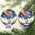 thumbnail image 2 of Happy New Year with English Springer Spaniel Fireworks Holiday Xmas Winter 2025 Ceramic Round Ornament Springers Dog Lover Gifts Home Tree Decor - 00025, 2 of 5