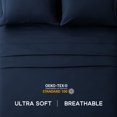 thumbnail image 5 of Sonive 4-Piece Bed Sheet Set - 85gsm Double Brushed Soft Microfiber - Deep Pocket 16 inch Wrinkle Free Fade Resistant Easy Care Bedspread Set (Navy, Full), 5 of 6