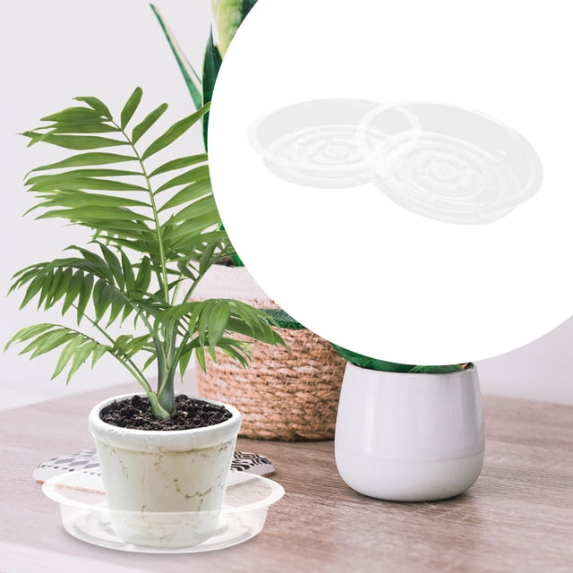 ADDHAT 10Ud Bandejas Redondas Transparentes Para Plantas Para Uso En Casa Y Jardín