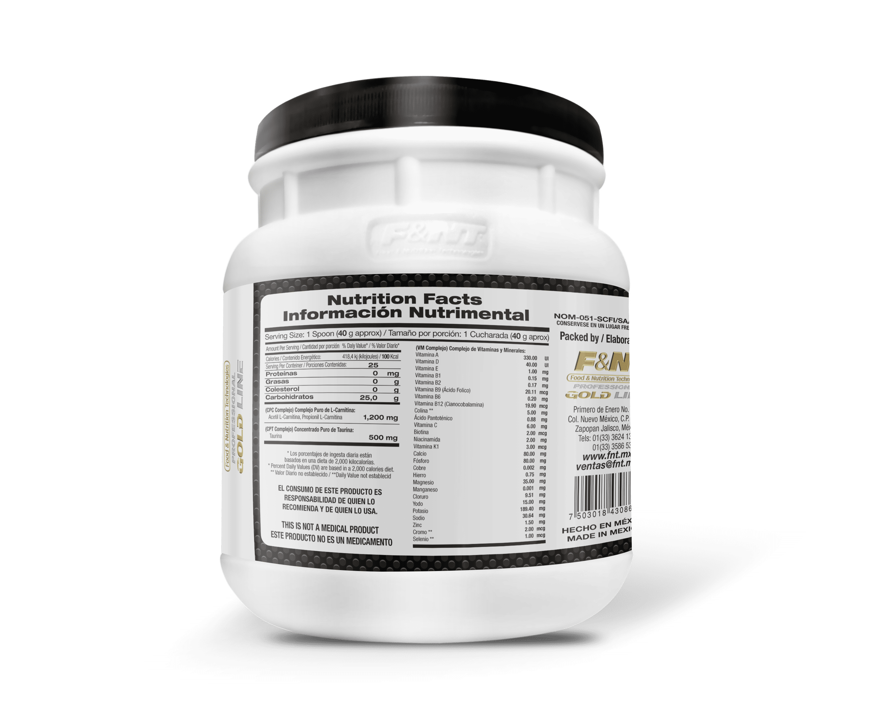 L-carnitina 1,000 Gr: 1,200 Mg L Carnitina En Polvo Sabor Naranja F&nt F&nt  | Walmart en lnea