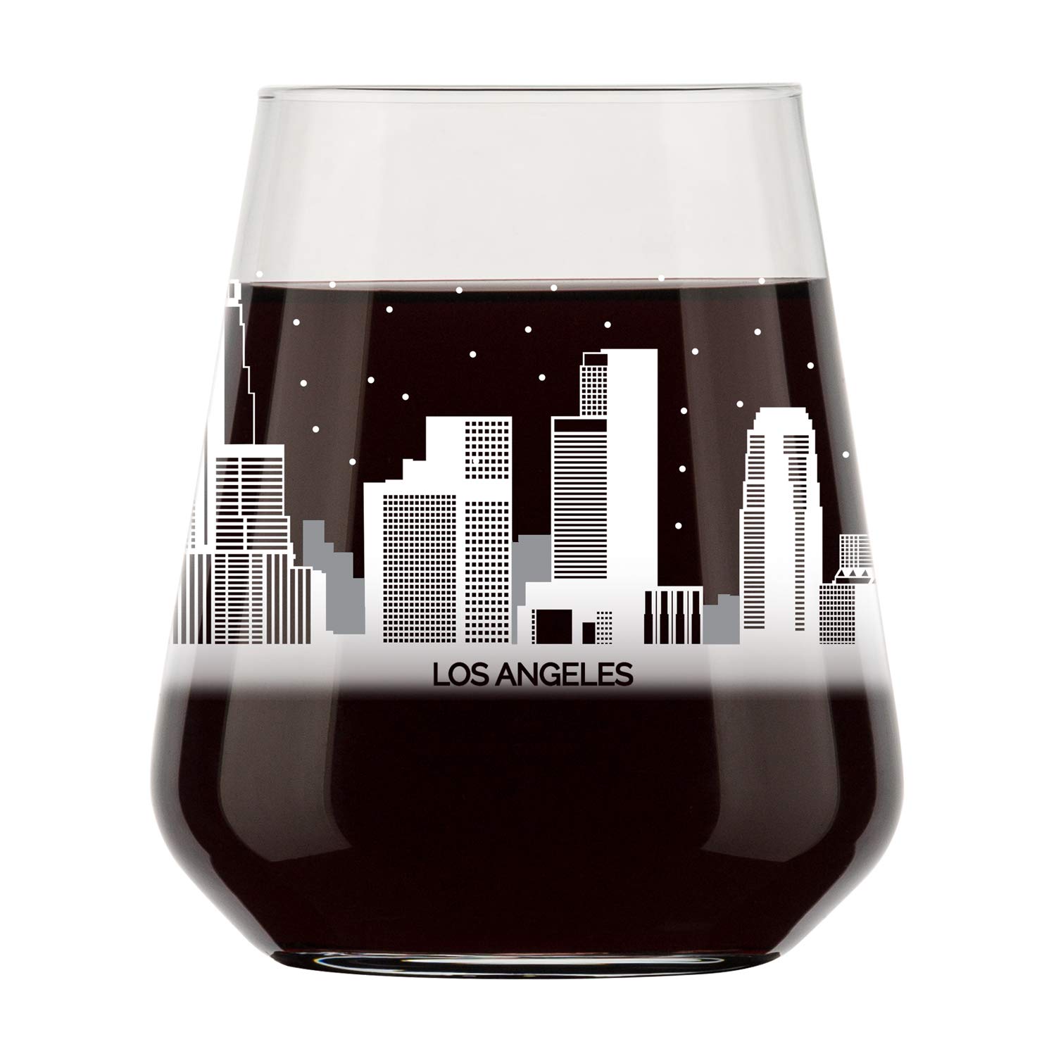 Los Angeles Skyline Stemless Wine Glass Cool L.A. Souvenir or gift for