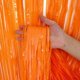 thumbnail image 3 of KIRIKOU 3 juegos de cortinas de borla de lámina naranja decorados en el Fondo de la fiesta, lámina de oro de metal de 3,2 pies x 6,5 pies para la ducha de bebé de novia soltera de cumpleaños, 3 of 4