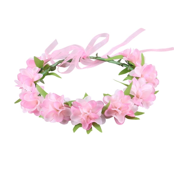 Bridal Wreath Realistic Looking Highly Simulated Fabric Bridal Hair Garland Headpiece Headwear Decor for Girl