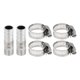 thumbnail image 1 of Accesorios de manguera de acero inoxidable 304 Unique Bargains 5/8" OD 3/8" BSPT Conector macho en forma de I para aire, agua, aceite, gas, combustible 1 juego tono plateado, 1 of 1