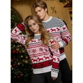 thumbnail image 5 of SOMER Ugly Christmas Sweater 2-Piece Set for Women & Men Warm Thick Knit Pullover Reindeer Snowflake Tops for Family Couples Holiday Party New Year 2025 Red, 5 of 6