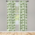 thumbnail image 3 of Ambesonne Retro Curtains, Palm Leaves Geometric, Pair of 28"x84", Olive Green Cream, 3 of 5