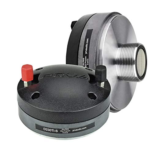 PRV AUDIO Klaxon de Sortie 1 Pouces D230Ti-S 60 Watts Puissance Programmable, 8 Ohms, 1.4 Pouces Bobine Vocale Pro AUDIO Driver de Compression en Titane pour Remplacement et Mise à Niveau pour Systèmes de Haut-Parleurs Pro AUDIO (Simple)