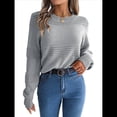 thumbnail image 1 of Suéter Cálido y Elegante para Mujer, de Larga, Tejido de Punto para Otoño e Invierno, Elegante y Casual. Gris L, 1 of 9