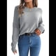thumbnail image 1 of Suéter Cálido y Elegante para Mujer, de Larga, Tejido de Punto para Otoño e Invierno, Elegante y Casual. Gris M, 1 of 9
