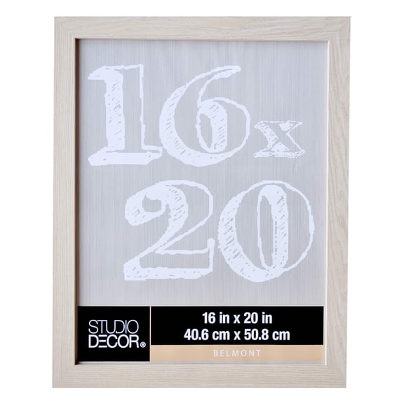 Studio Decor 16" x 20" Blonde Belmont Picture Frame - Pre-attached Hanging Hardware, Horizontal or Vertical Display - MDF, Bulk 4 Pack