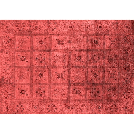 Ahgly Company Indoor Rectangle Oriental Red Industrial Area Rugs, 7' x 10'