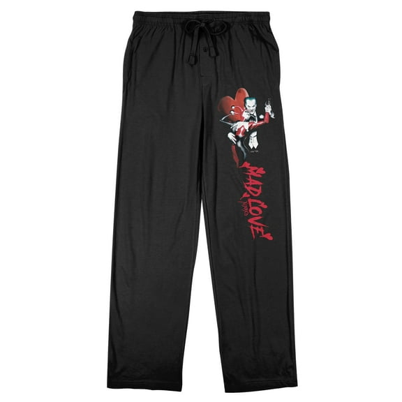 Harley Quinn and the Joker "Mad Love" Men's Black Sleep Pajama Pants