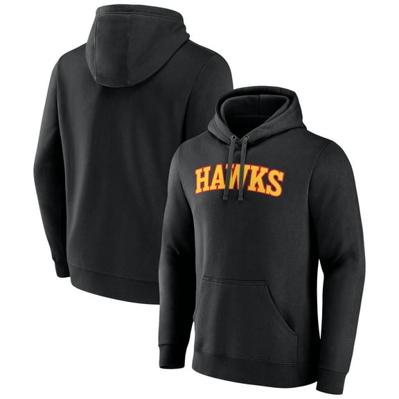 Men's Black Atlanta Hawks Wordmark Team Pullover Hoodie