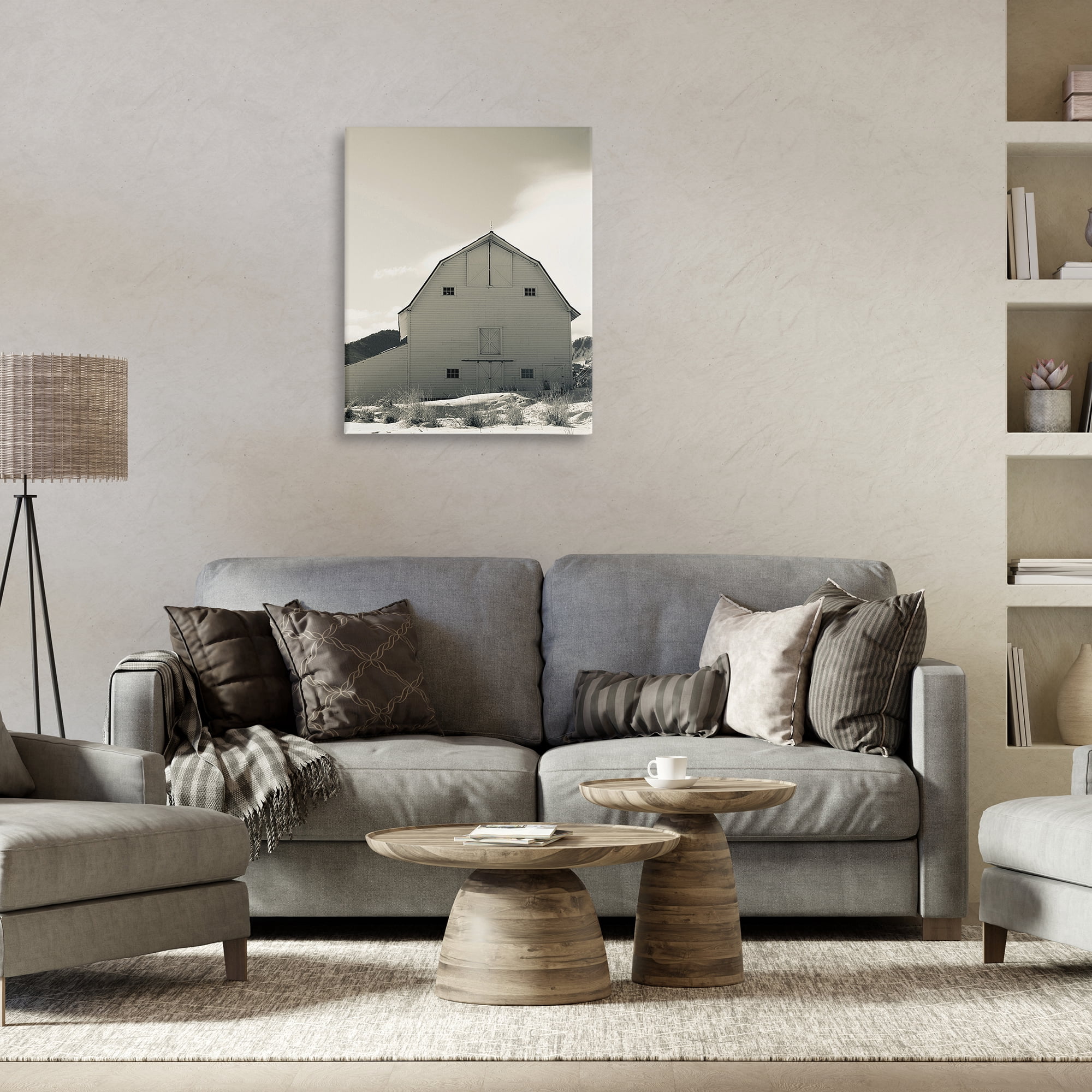 Stupell Industries Monochromatic Winter Barn Nautical & Beach Photography Wrapped Canvas Art Print Wall Art, 24 x 30